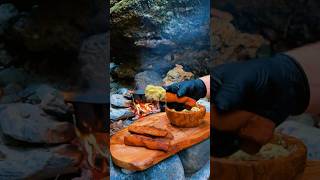 🇬🇷 Chicharron with guacamole inside a canyon 🔥🪓 shorts [upl. by Naji]