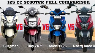 Short Comparison between Burgman va Ray Zr vs Ntorq Vs Avenis 125 suzukibike tvs [upl. by Eichman]