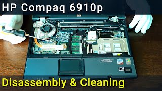 HP Compaq 6910p Disassembly and Fan Cleaning Guide [upl. by Earleen601]