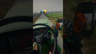 JohnDeere Speed 🤩🤓 green bullGreenBullHaryana [upl. by Drofxer]