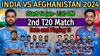 2nd T20 India Vs Afghanistan Match 2024  IND vs AFG 2nd T20 Match 2024 Playing 11 [upl. by Thordis]