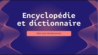 Encyclopédie et dictionnaire [upl. by Onailimixam513]