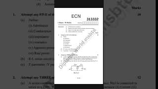 ECNmsbte k scheme winter 2024 Electrical Circuits and Network imp paper 312303 kscheme msbte [upl. by Ahseer]