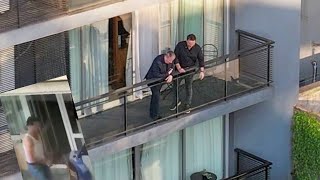 Liam Paynes Dad Visits The Hotel Balcony Where His Son Fell amp Died Geoff Liam One Direction [upl. by Nirok928]