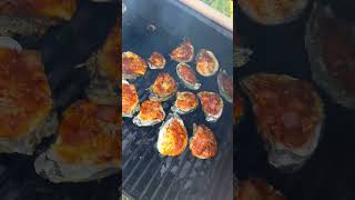 Oysters ion the grill oyster seafood recipe foodie shorts viralvideo ocean oceanlife [upl. by Aihsyak126]