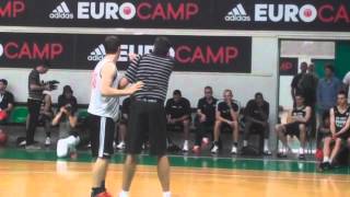 Kevin McHale teaches post play at adidas Eurocamp [upl. by Doomham216]