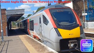 Greater Anglia class 755 ride Norwich to Wymondham [upl. by Rosinski138]