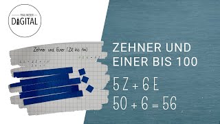 Zehner und Einer bis 100  schnell erklärt inkl Arbeitsblatt [upl. by Nylissej]