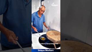 Wok oil pouring  The workers do their job perfectly  machine shorts [upl. by Lrat295]