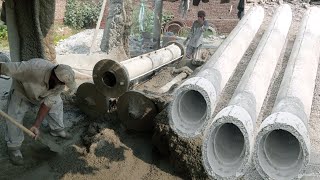 Amazing process of making sewerage pipe  Rcc pipe making technique [upl. by Sorrows]