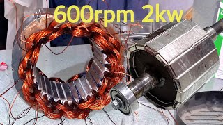 low rpm generator 2kw 600rpm winding  free energy generator wind turbine generator [upl. by Godliman]