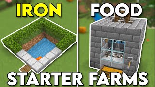 8 Starter Farms YOU NEED Minecraft Bedrock 1 20 [upl. by Aramas853]