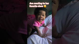 Ava reaction when she hear her favorite show 😂 ava cutebaby babyvideo daughter dadlife smile [upl. by Yuria]