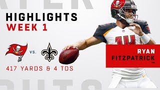 Ryan Fitzpatrick GOES OFF for 417 Yards amp 4 TDs vs Saints [upl. by Mallis]