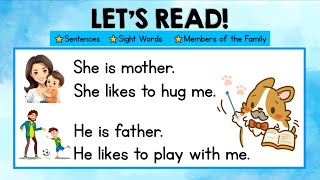 Reading for Grade 1  Sight Words  Members of the Family  Pronouns  He She and They [upl. by Drandell]