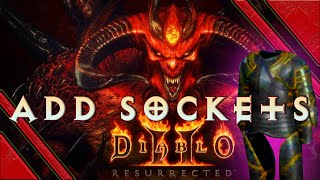 Diablo 2 Resurrected how to add sockets to an item  Put sockets on your weapons and armor easy [upl. by Arymahs]