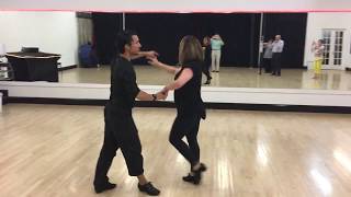 Beginner salsa cross body lead right side pass hammerlock [upl. by Ynattib204]