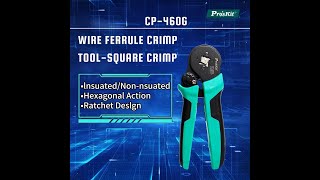 ProsKit Ferrule Crimp ToolSquare Crimp CP460G Insulated Terminal wire crimper 寶工 socket [upl. by Zitella25]