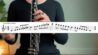 D Melodic Minor Scale for Clarinet in 2 Octaves [upl. by Scarface100]