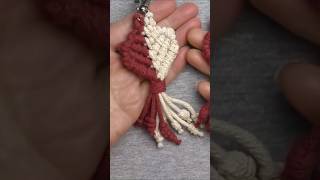 DIY Heart Keychain in Two Colors macrame [upl. by Pattani]