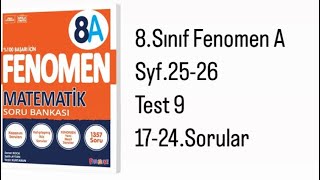 8SINIF FENOMEN A S2526 TEST 91724SORULAR [upl. by Etennaej]