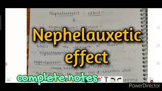 Nephelauxetic effect amp Nephelauxetic series  inorganic chemistry notes  BSC amp MSC [upl. by Brighton]