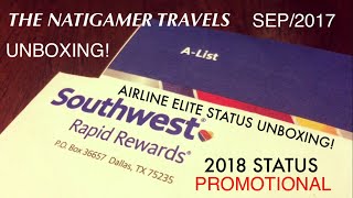 Southwest AList Promotional Status 2018 Airline Elite Status Card Unboxing [upl. by Sephira720]