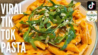 VIRAL TIKTOK BAKED PASTA  Boursin Cheese Better Than Feta [upl. by Goldman]