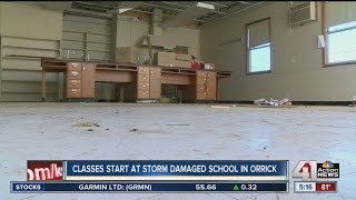 School in Orrick Mo damaged after tornado reopens despite missing roof [upl. by Fleisher]