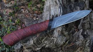 Forging Twisted Damascus Steel Knife From Old Bearing [upl. by Aerdnael]