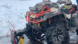 Can Am 850 Xmr plowing snowAlpine Flex Plow [upl. by Inga]