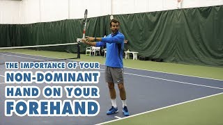 The Importance Of Your NonDominant Hand On Your Forehand  Forehand Tennis Tip [upl. by Ellatsyrc]