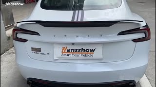 Tesla Moldel 3 Highland Knight Rider FullWidth Strip Tail LightHansshow [upl. by Ithnan981]