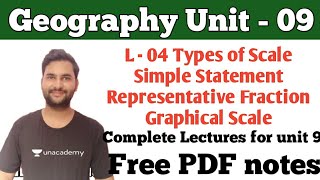 L 4 Unit 9  Geographical Techniques  Types of Scale  Simple scale  R F Scale  Graphical Scale [upl. by Ynnav]