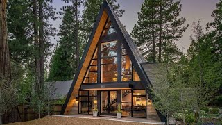 Contemporary Aframe Cabin With A Soaring Ceiling And Huge Windows [upl. by Peale]