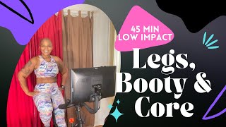 45 Minute Low Impact Spin Workout to Strengthen Core Legs amp Glutes [upl. by Anileba]