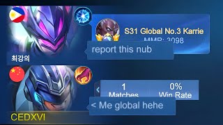 MY NEW SEASON JOHNSON PRANK🤣Then showing my global badge💀Mobile Legends [upl. by Nimesh337]