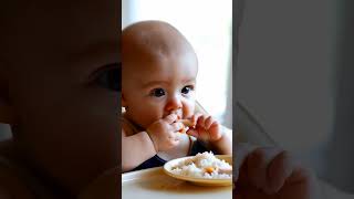 Cute baby eat chicken and rice 😋 [upl. by Enedan]