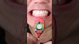 ASMR Thomas amp Friends Crunchy Chocolate Lollipops [upl. by Natsirc]