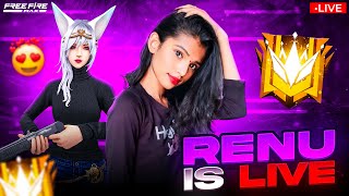 Free Fire Live With Renu Gaming 🤩Grandmaster Rank Push🥰 Garena Free Fire [upl. by Yerag306]