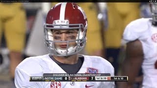 2013 BCS National Championship AJ McCarron Highlights [upl. by Hairej]