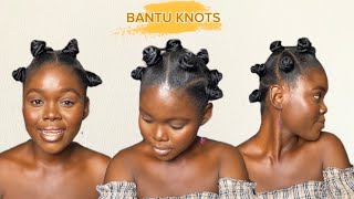 Bantu Knots On Short Natural Hair [upl. by Acyssej]