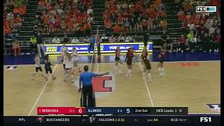 Merritt Beason Kill Bergen Reilly Kill Nebraska Husker Volleyball 10324 vs Illinois huskers [upl. by Grosvenor]