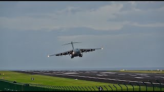 FAILED LANDINGS due to STRONG WINDS at Lajes Terceira island Azores [upl. by Oman737]