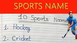 10 sports name in English  10 khelon ke naam  our national game hockey  sports name [upl. by Jami594]