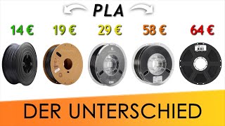 Der VERGLEICH von den quotPreisklassenquot einer FILAMENTSORTE  Lohnen sich teure 3DDruck Filamente [upl. by Green]