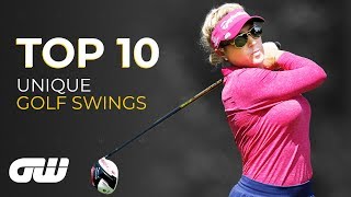 Top 10 UNIQUE Golf Swings  Golfing World [upl. by Nicola]