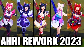 All Ahri Skins Spotlight Rework 2023 League of Legends [upl. by Ahsieka]