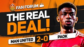 Amad MUST Start Manchester United 20 PAOK  LIVE Fan Forum [upl. by Amiarom]