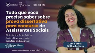 Prova Dissertativa para Concurso de Assistentes Sociais [upl. by Melburn580]